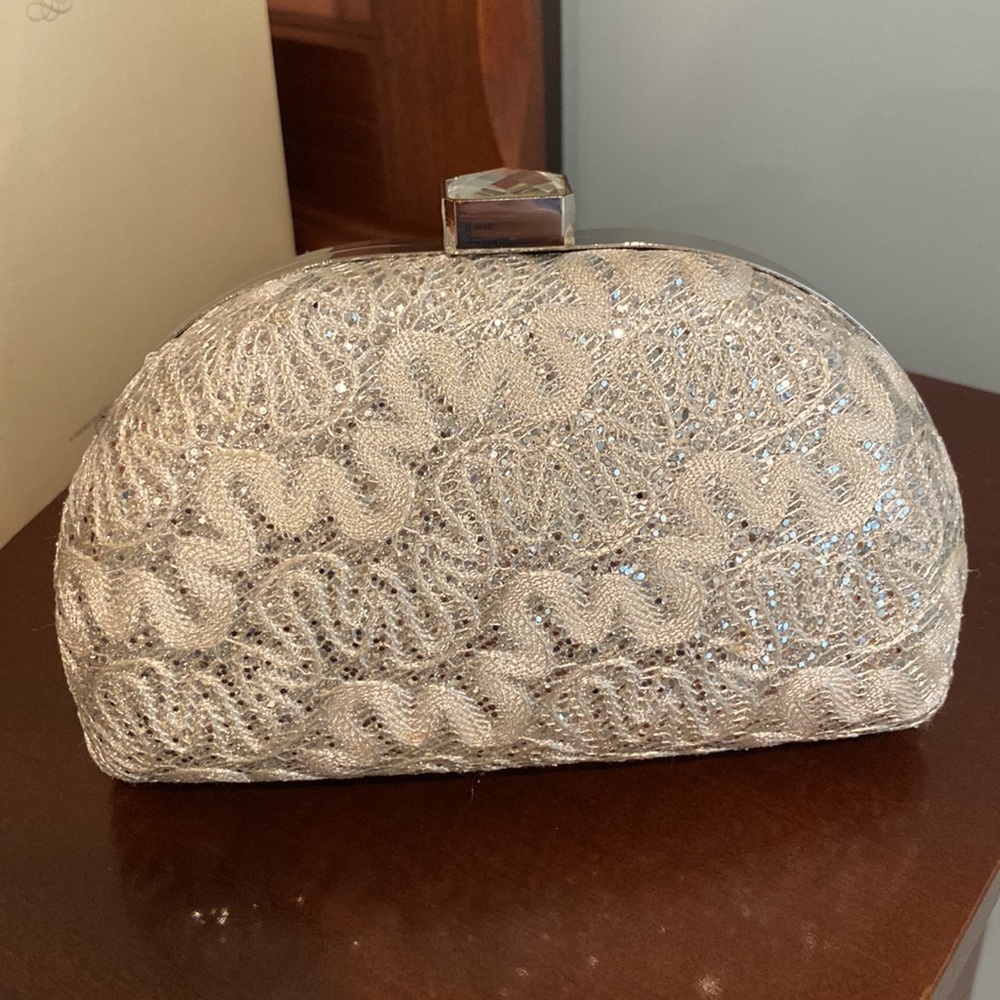 lulu Townsend silver evening clutch/bag